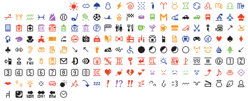 Les 176 emojis originaux par Shigetaka Kurita